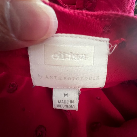 ANTHROPOLOGIE ETT:TWA Women’s M GREENBRIER EMBROIDERED Hot Pink Red ROMPER - Picture 11 of 11